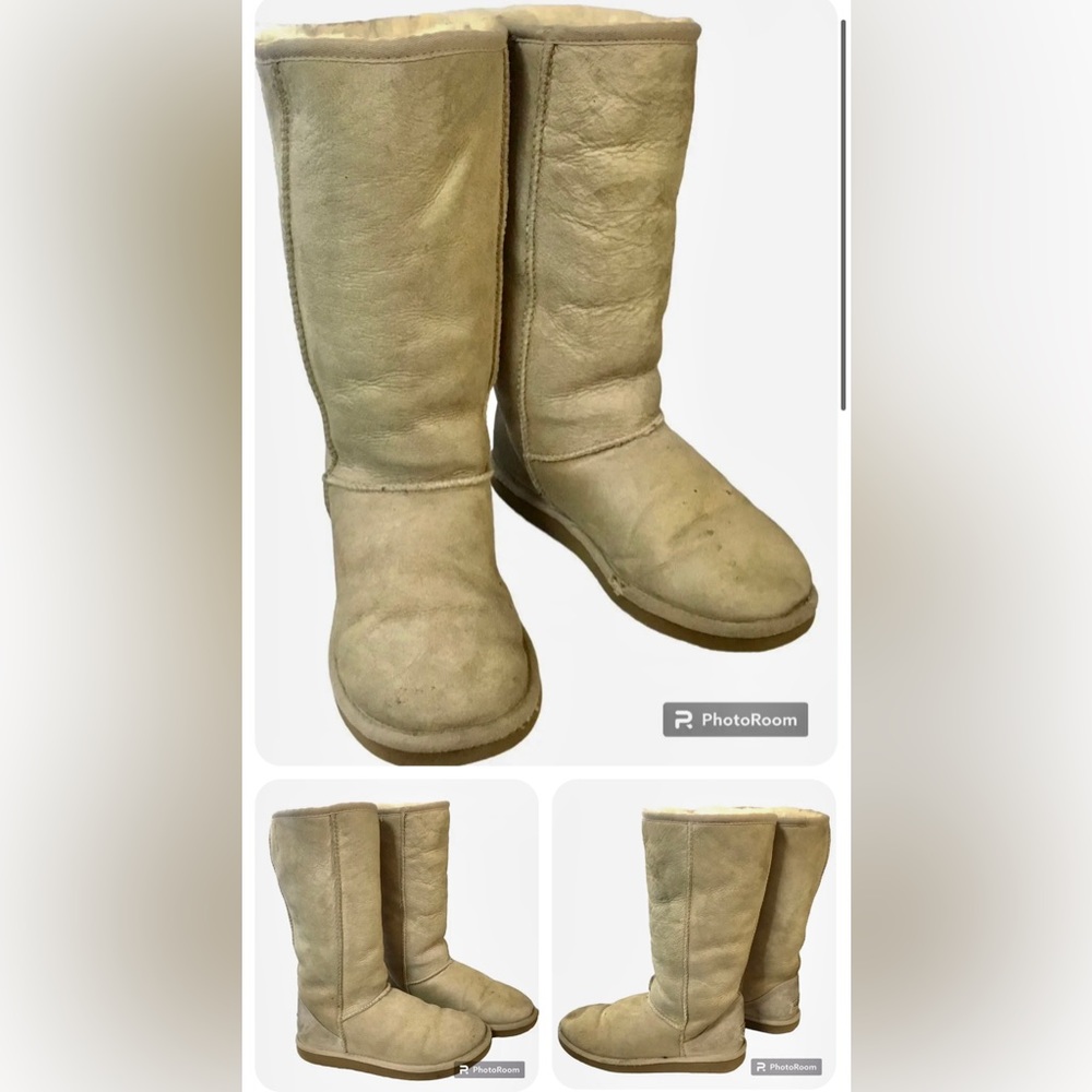 UGG Classic Tall Women's Boots Size 7 Wide Tan Beige color- Shearling… Warm